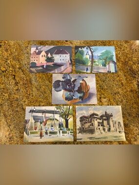 Set of Five Artist Notecards from the US Holocaust Museum 5x7 inches